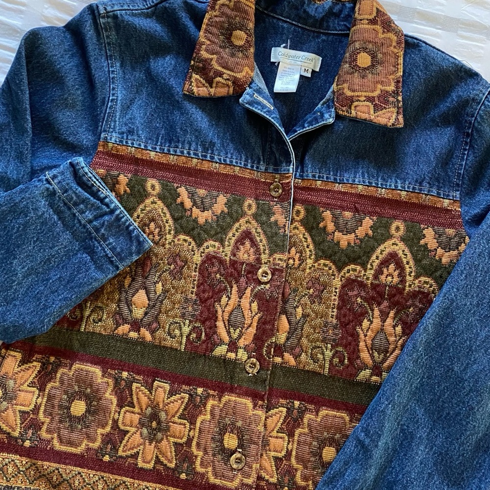 Coldwater Creek Denim & Tapestry Jacket